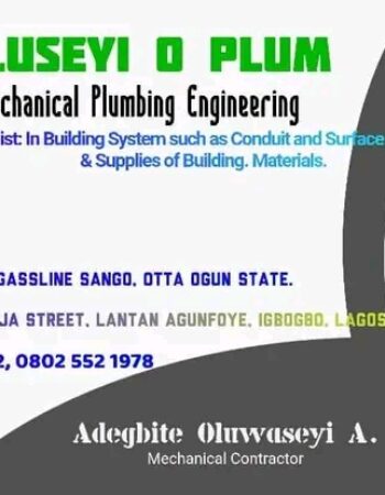 Plumbing Services by Adegbite Oluwaseyi Adeyinka