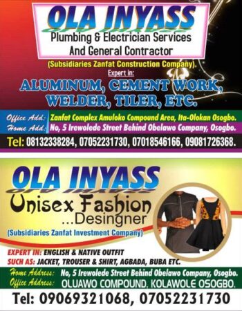 Hubu Inyass Plumbing Works and Service 