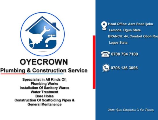 Oyecrown Plumbing & Construction Service