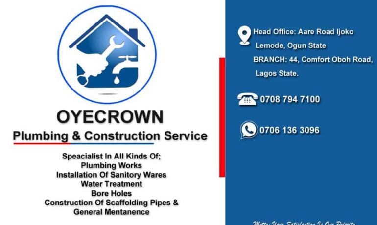 Oyecrown Plumbing & Construction Service