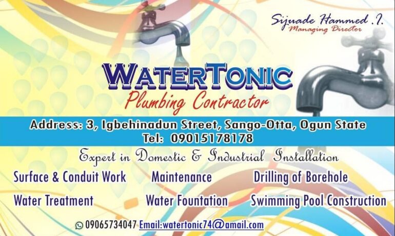 Water Tonic Plumbing Work