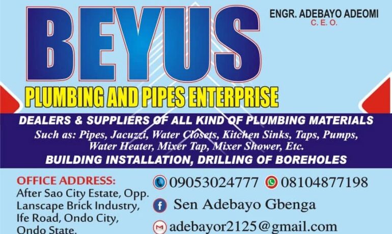 Beyus Plumbing and Pipes Enterprise