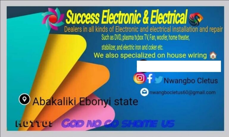 Nwangbo Cletus Services – Success Electronic & Electrical Services